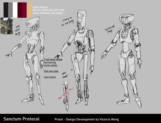 "Sanctum Protocol - Priest Sketches", Clip Studio Paint