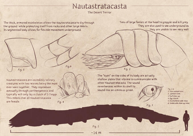 "Nautastratacasta Journal Page", Clip Studio Paint