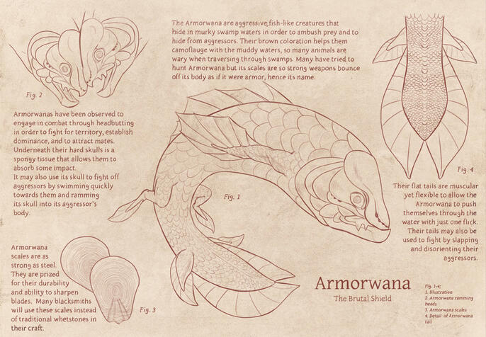 "Brown Armorwana Journal Page", Clip Studio Paint