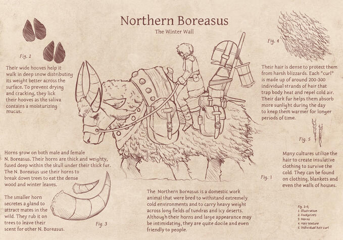 "The Northern Boreasus Journal Page", Clip Studio Paint