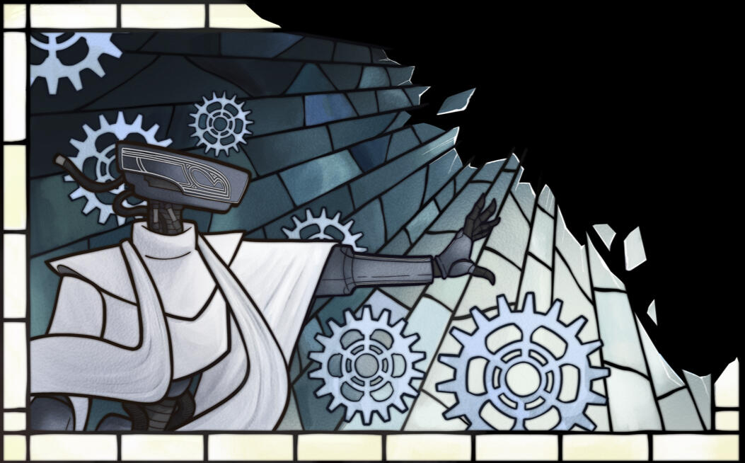 "Sanctum Protocol Menu Art", Clip Studio Paint