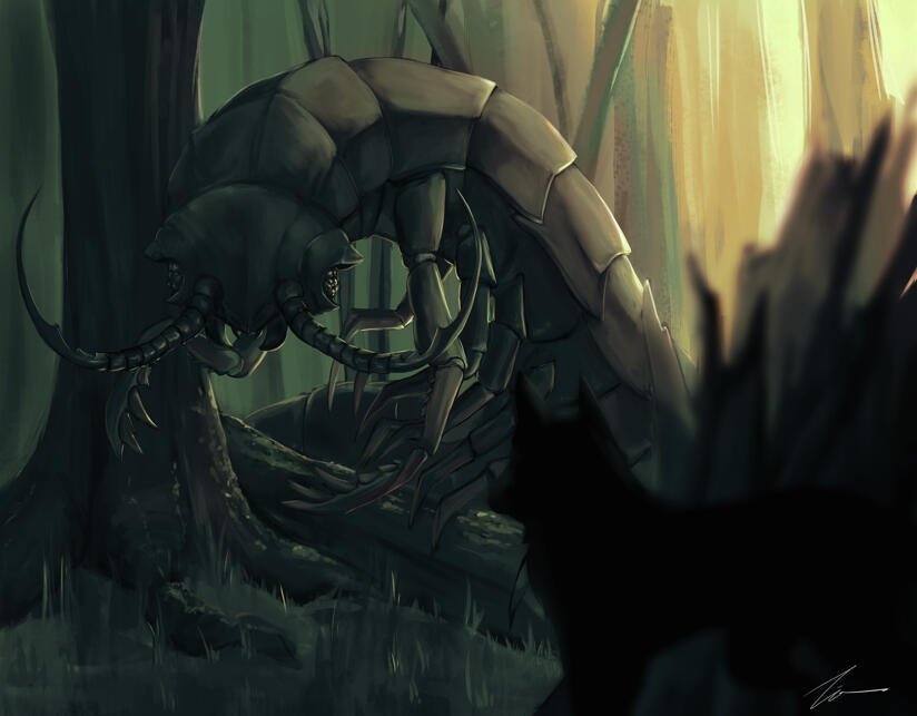 "Centipede Monster", Clip Studio Paint