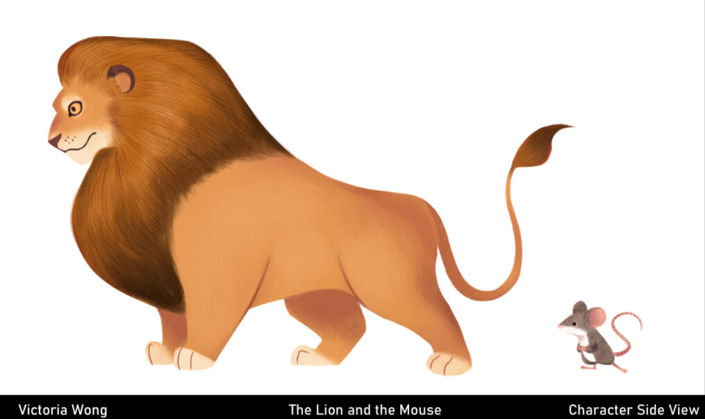 "The Lion and the Mouse Character Side View", Clip Studio Paint